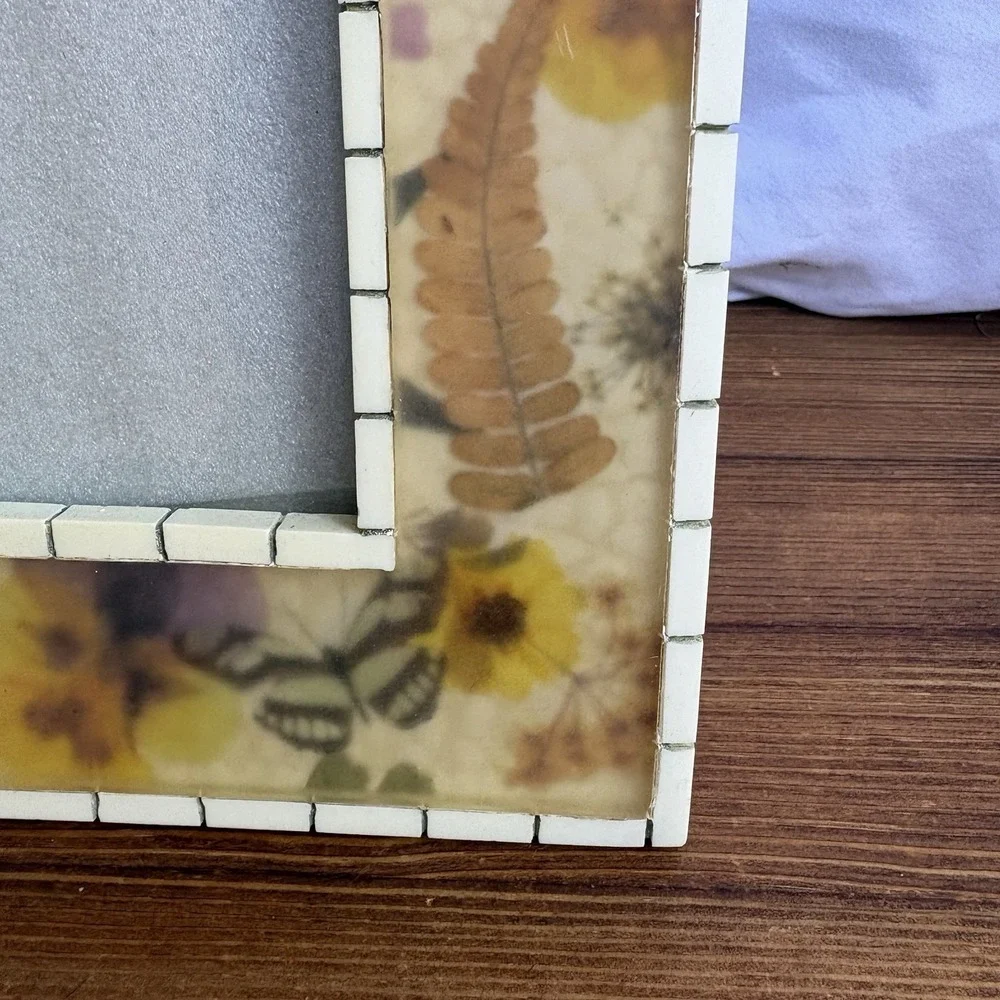 Pressed Flower Butterfly Photo Frame Resin‎ Botanical Fern Floral Picture Frame